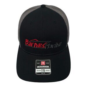 Barnes Marine Embroidered Logo Mesh Snapback Cap Boating Trucker Hat Richardson